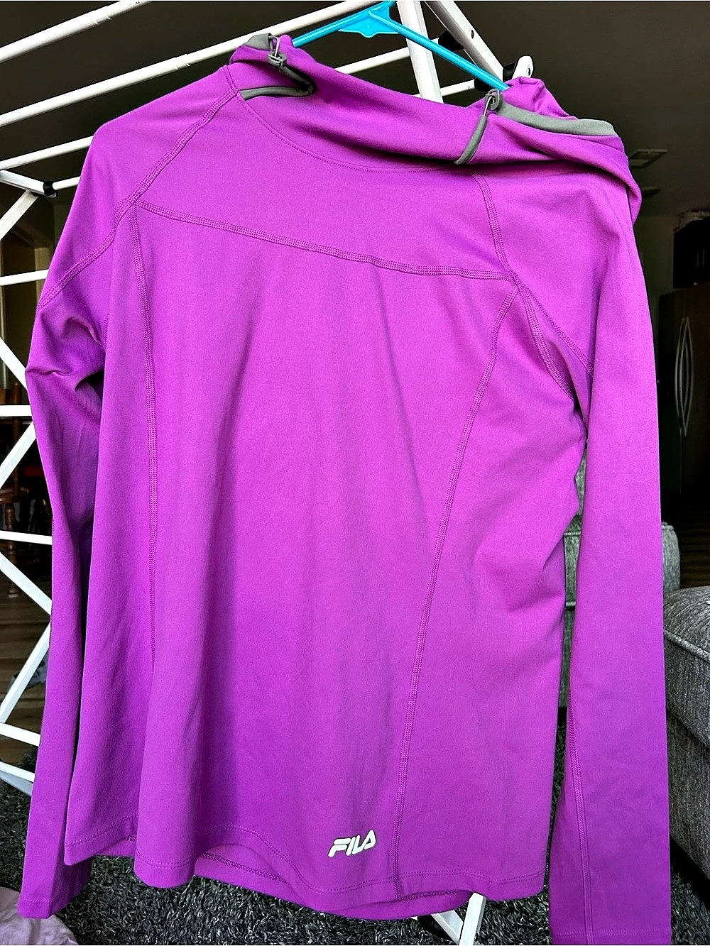 FILA Women'Small Hooded Pullover in Purple Size Small